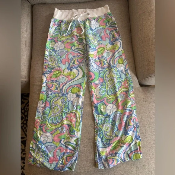Lilly Pulitzer Multicolor Paisley Beach Pants - Picture 1 of 4